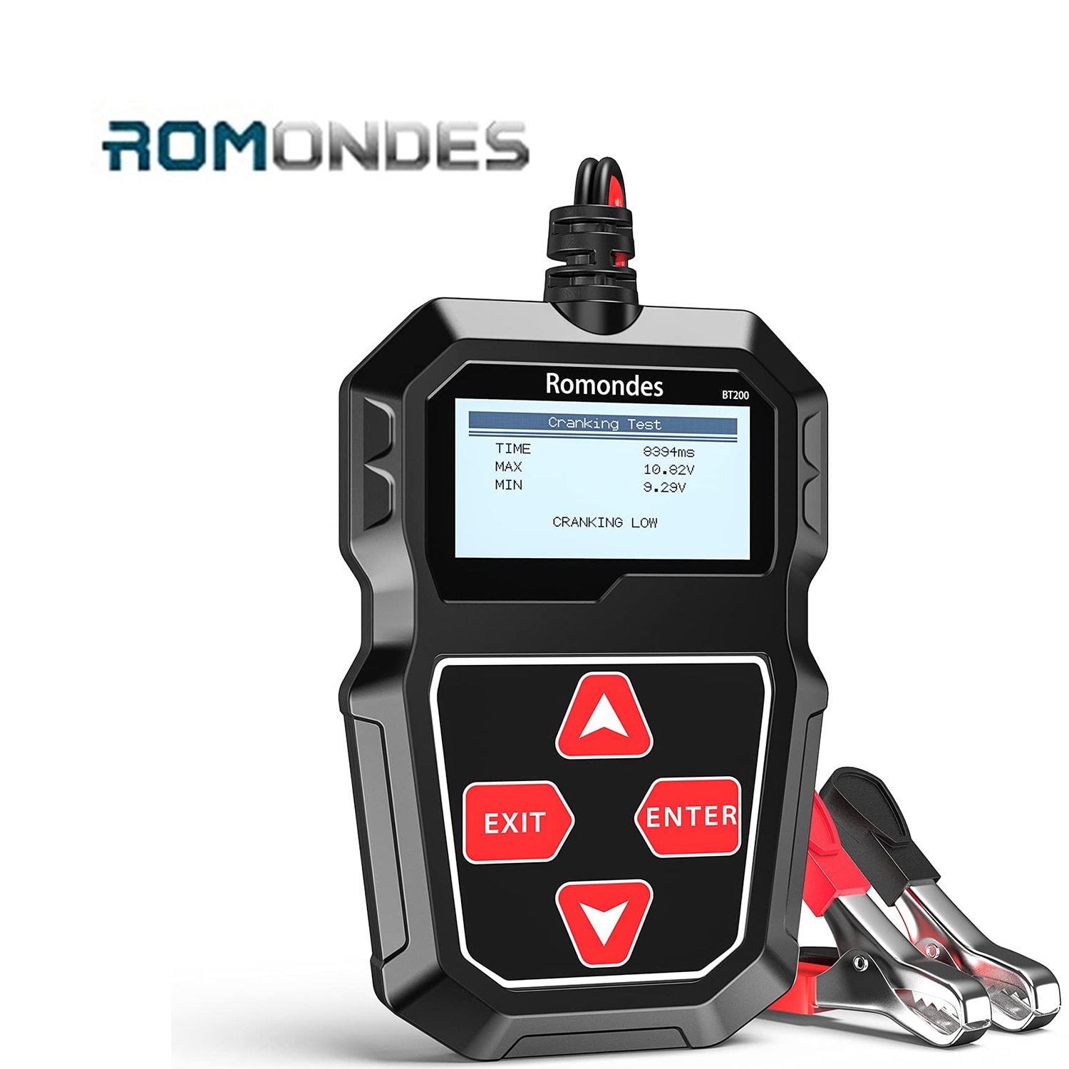 Romondes BT200 Car Battery Tester 12V 100-2000 CCA Auto Battery Load Tester Charging Cranking System Analyzer for Car Boat