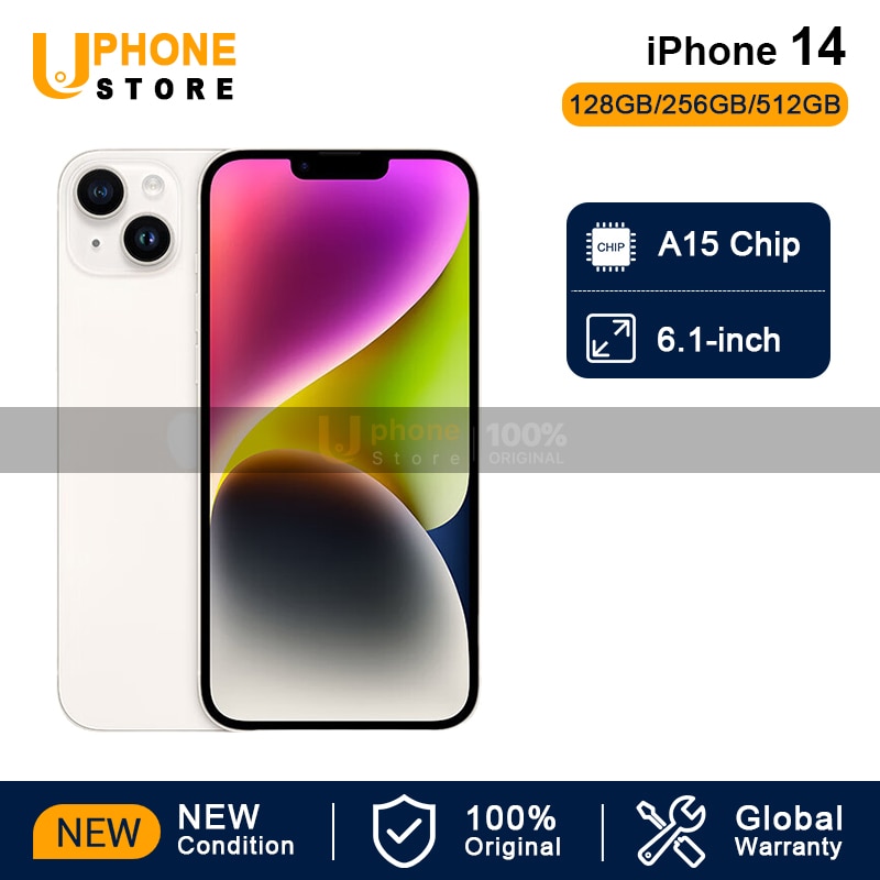 NEW Apple iPhone 14 6GB RAM 128GB/256GB/512GB ROM A15 5G Smartphone